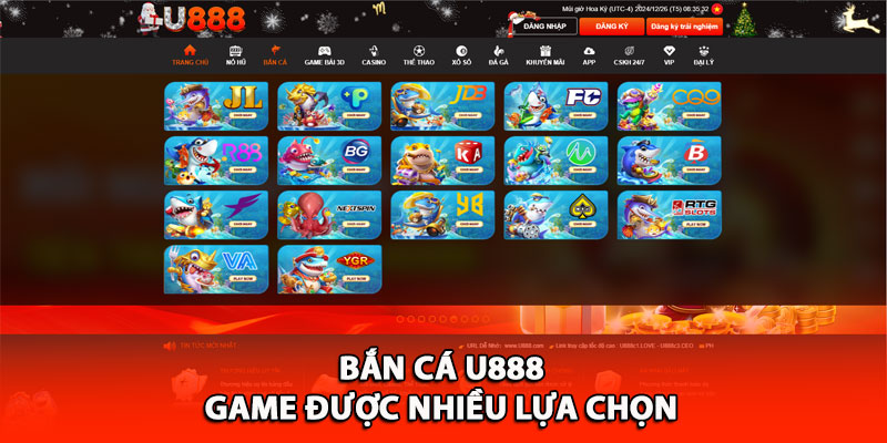 Bắn cá U888 - Game được nhiều lựa chọn 