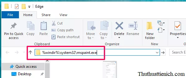 Mở Paint từ thư mục System32