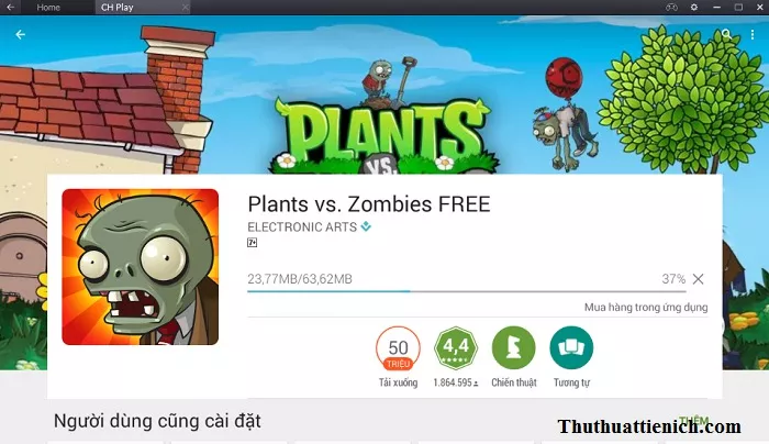 Quá trình tải và cài đặt Plants vs. Zombies