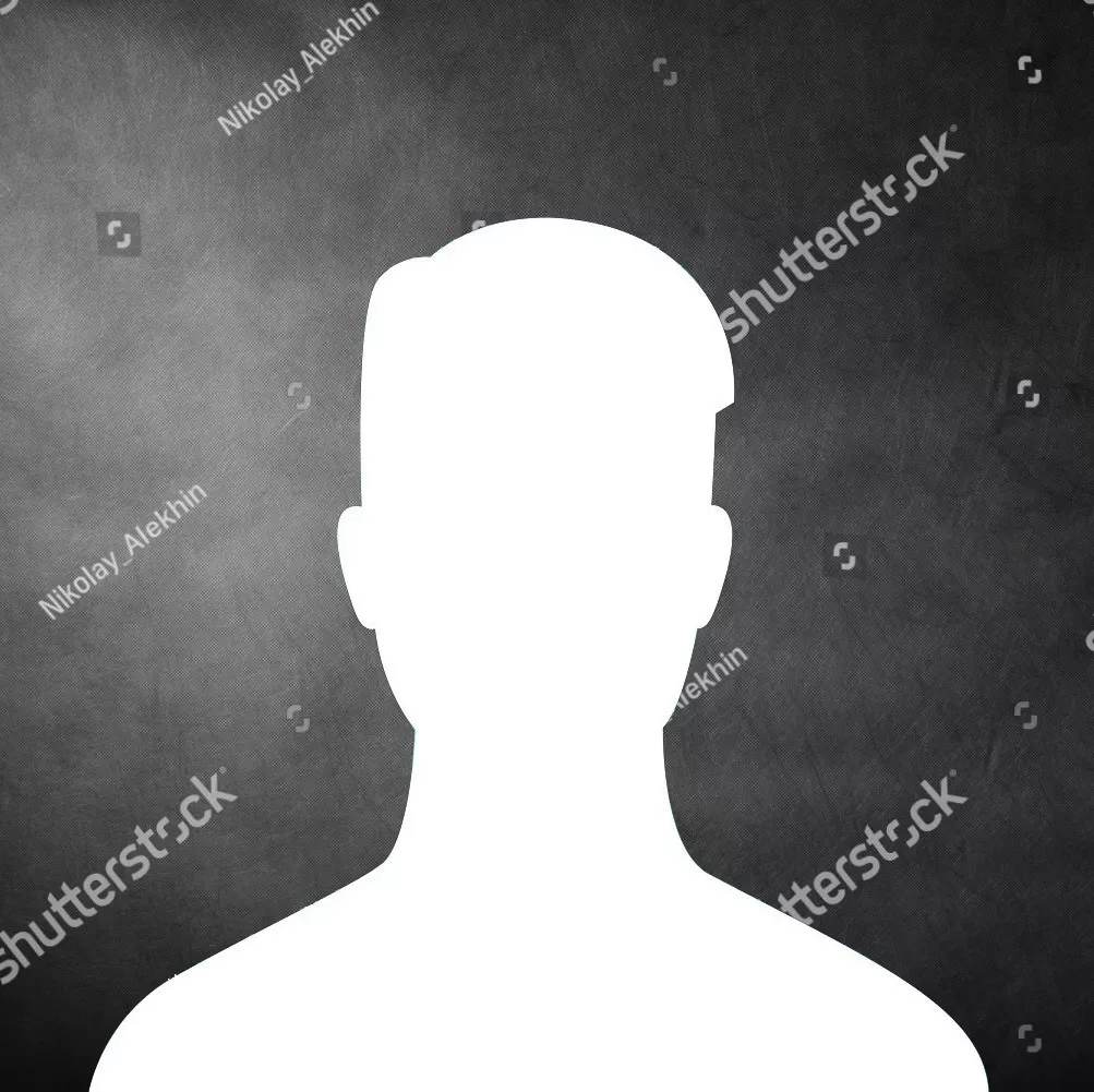 Alt text: Avatar trắng facebook với nền chữ Shutterstock