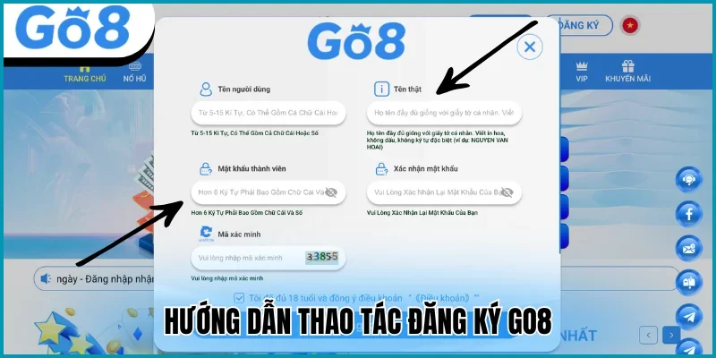 Hướng dẫn đăng ký Go8 nhanh chóng cho người mới