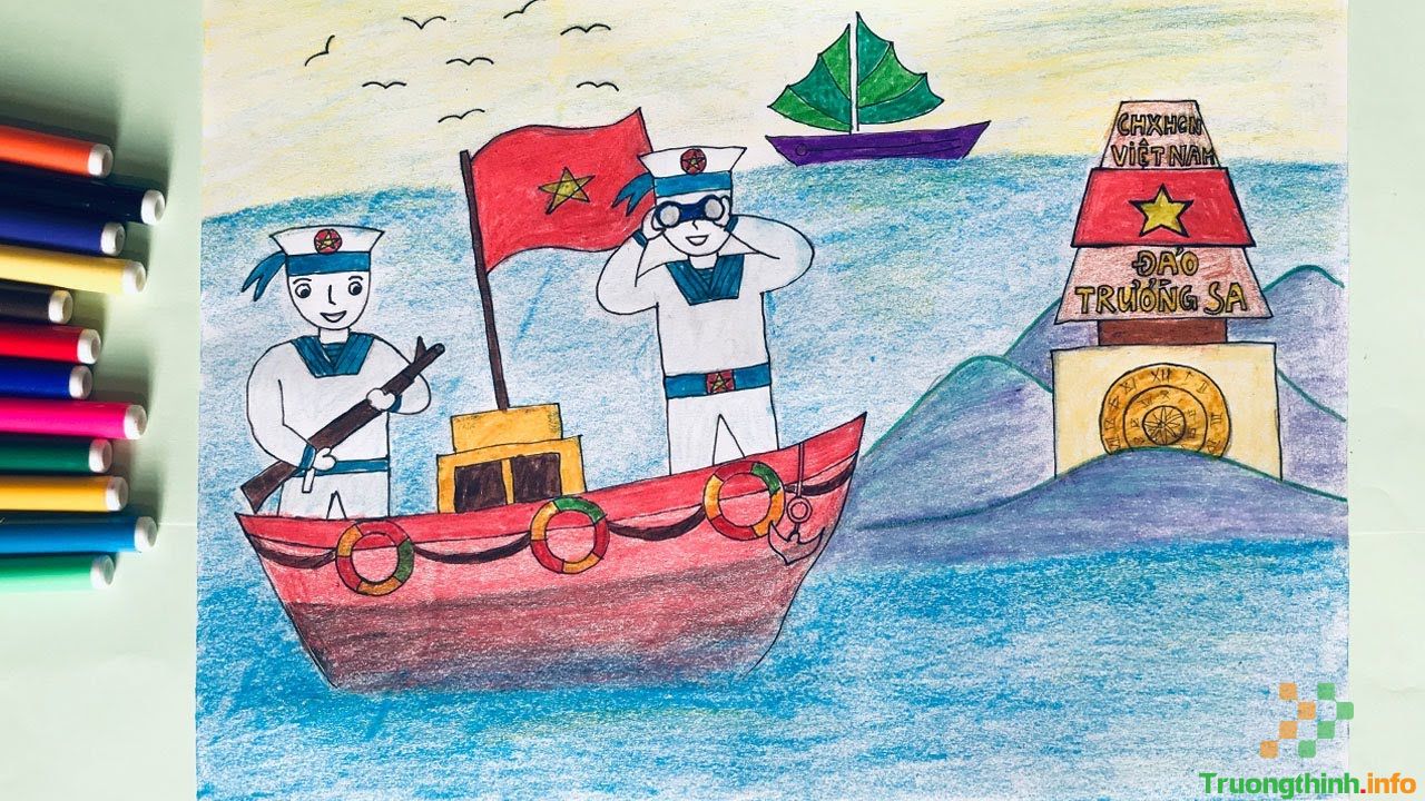 1️⃣】 Cách vẽ tranh chú bộ đội Hải Quân bảo vệ biển đảo đẹp, đơn giản -  Trường Thịnh ™ - Skin Fresh - 7 ngày sạch mụn 