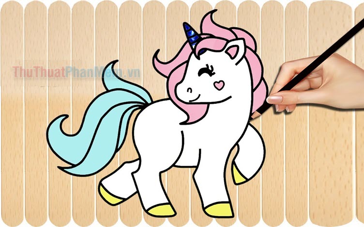 Bánh kem sinh nhật vẽ hình ngựa pony lấp lánh đáng yêu tặng bé gái  Bánh  Kem Ngộ Nghĩnh