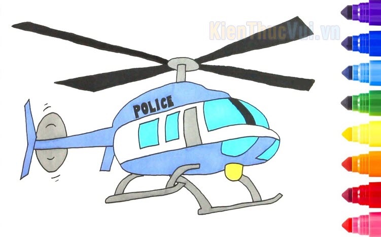 Tranh tô màu máy bay trực thăng