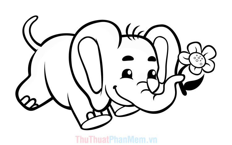 Tranh vẽ con voi